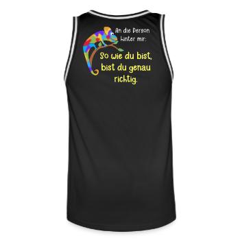 An die Person hinter mir - Männer Basketball-Trikot - Schwarz/Weiß - Hinten - AI Model Male 185 dark (185cm)