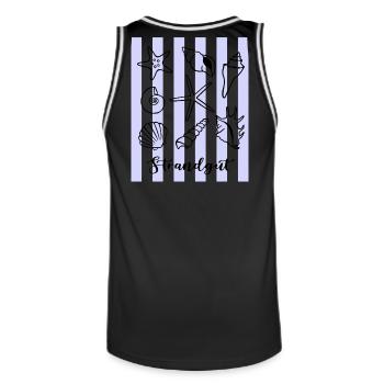 Strandgut Muscheln Seesterne und Krebs - Männer Basketball-Trikot - Schwarz/Weiß - Hinten - AI Model Male 185 dark (185cm)