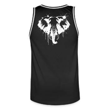 White Elephant Splash - Männer Basketball-Trikot - Schwarz/Weiß - Hinten - AI Model Male 185 dark (185cm)