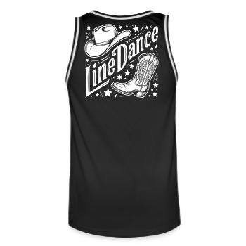 Line Dance Western Logo - Männer Basketball-Trikot - Schwarz/Weiß - Hinten - AI Model Male 185 dark (185cm)