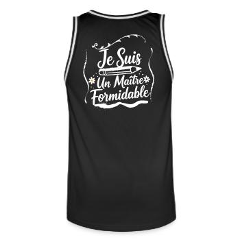 Je Suis Un Maître Formidable - Enseignant - Maillot de basket Homme - noir/blanc - Dos - AI Model Male 185 dark (185cm)