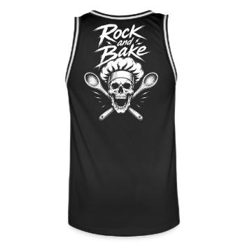 Rock and Bake Schädel Motiv - Männer Basketball-Trikot - Schwarz/Weiß - Hinten - AI Model Male 185 dark (185cm)