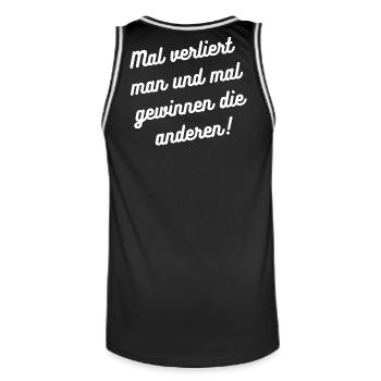 HN Mal verliert man, mal gewinnt die anderen - Männer Basketball-Trikot - Schwarz/Weiß - Hinten - AI Model Male 185 dark (185cm)