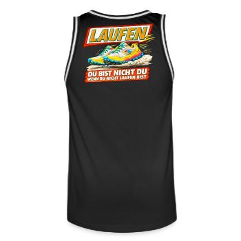 Laufen - Du bist nur Du wenn Du läufst - Männer Basketball-Trikot - Schwarz/Weiß - Hinten - AI Model Male 185 dark (185cm)