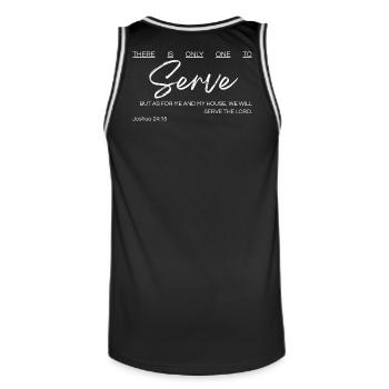 Il n’y a qu’un seul à servir - Josué 24:15 - Maillot de basket Homme - noir/blanc - Dos - AI Model Male 185 dark (185cm)