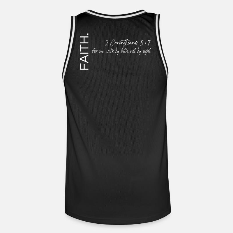 Foi - 2 Corinthiens 5:7 Conception chrétienne - Maillot de basket Homme - noir/blanc
