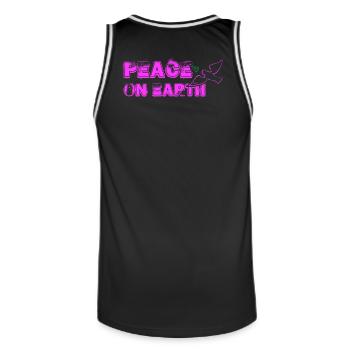 Peace on Earth with Bird pink - Men's Basketball Jersey - black/white - Back - AI Model Male 185 dark (185cm)