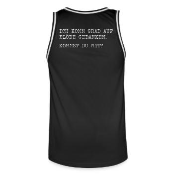 I'm just coming up with stupid ideas? Are you coming? - Men's Basketball Jersey - black/white - Back - AI Model Male 185 dark (185cm)