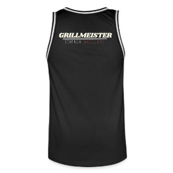 Grillmeister: Einfach Grillant – Das Familien-BBQ - Männer Basketball-Trikot - Schwarz/Weiß - Hinten - AI Model Male 185 dark (185cm)
