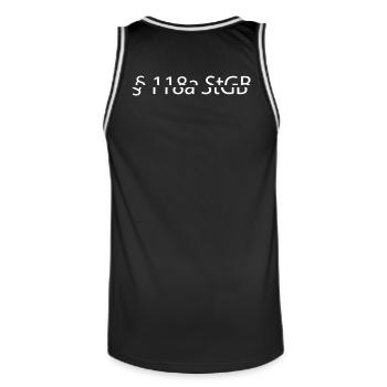 §118a StGB - Men's Basketball Jersey - black/white - Back - AI Model Male 185 dark (185cm)