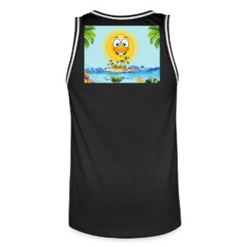 Sunny Island Cartoon Sun - Men's Basketball Jersey - black/white - Back - AI Model Male 185 dark (185cm)