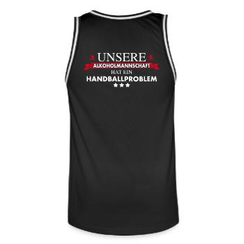 Alkoholmannschaft Handballverein - Männer Basketball-Trikot - Schwarz/Weiß - Hinten - AI Model Male 185 dark (185cm)