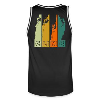 Climb Bergsteigen Klettern Retro - Männer Basketball-Trikot - Schwarz/Weiß - Hinten - AI Model Male 185 dark (185cm)