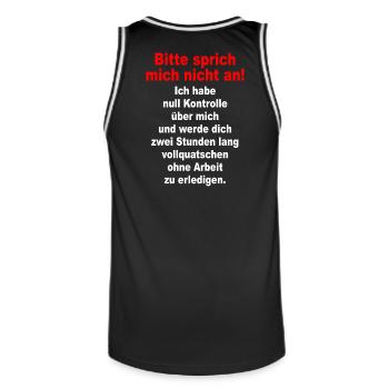 Bitte Sprich Mich Nicht An Ironie Sarkasmus Büro - Männer Basketball-Trikot - Schwarz/Weiß - Hinten - AI Model Male 185 dark (185cm)