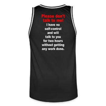 Bitte Sprich Mich Nicht An Ironie Sarkasmus Büro - Männer Basketball-Trikot - Schwarz/Weiß - Hinten - AI Model Male 185 dark (185cm)