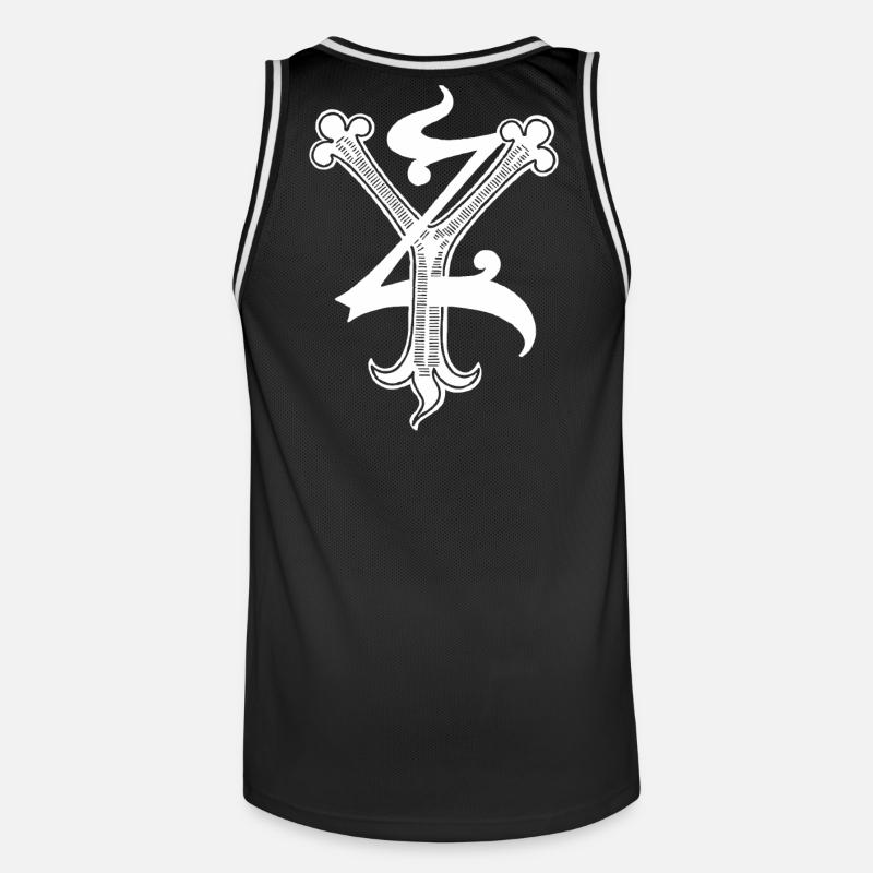 Buchstaben YZ Rapp art - Männer Basketball-Trikot - Schwarz/Weiß