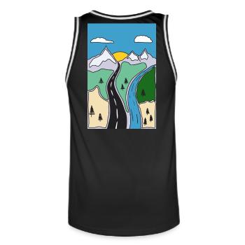 Paysage de la Mountain River - Maillot de basket Homme - noir/blanc - Dos - AI Model Male 185 dark (185cm)