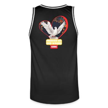 La paix est la vraie victoire ! - Maillot de basket Homme - noir/blanc - Dos - AI Model Male 185 dark (185cm)