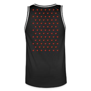 Coeurs Cœur Sentiment Amour - Maillot de basket Homme - noir/blanc - Dos - AI Model Male 185 dark (185cm)