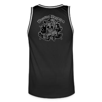 Nordic Bagalut Schwarz mit weißem Schein - Männer Basketball-Trikot - Schwarz/Weiß - Hinten - AI Model Male 185 dark (185cm)