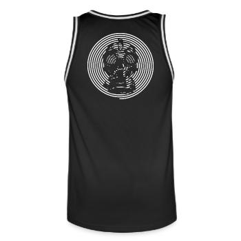 Gas Mask Spiral - Men's Basketball Jersey - black/white - Back - AI Model Male 185 dark (185cm)