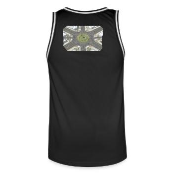 Roundabout Garden Patterns - Men's Basketball Jersey - black/white - Back - AI Model Male 185 dark (185cm)