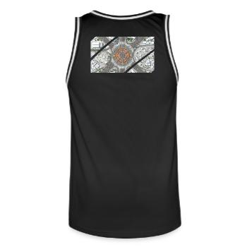Urban Roundabout Mosaic - Men's Basketball Jersey - black/white - Back - AI Model Male 185 dark (185cm)
