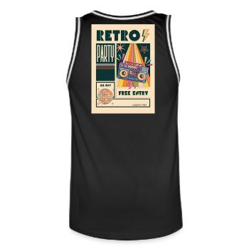 Retro-Party-Boombox-Neon - Männer Basketball-Trikot - Schwarz/Weiß - Hinten - AI Model Male 185 dark (185cm)