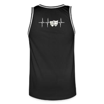 Heartbeat Theater - Men's Basketball Jersey - black/white - Back - AI Model Male 185 dark (185cm)