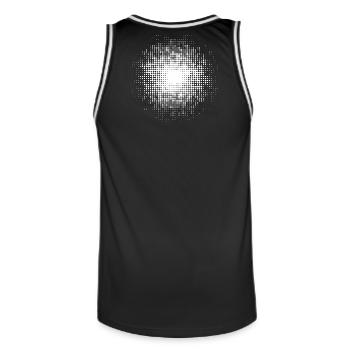 fond rond pointillé blanc - Maillot de basket Homme - noir/blanc - Dos - AI Model Male 185 dark (185cm)