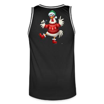 Holiday Singing Hen Sweater - Men's Basketball Jersey - black/white - Back - AI Model Male 185 dark (185cm)