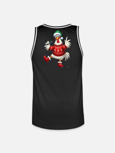 Holiday Singing Hen Sweater - Men's Basketball Jersey - black/white