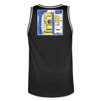 Lavomatique urbain japonais de nuit - Maillot de basket Homme - noir/blanc - Dos - AI Model Male 185 dark (185cm)