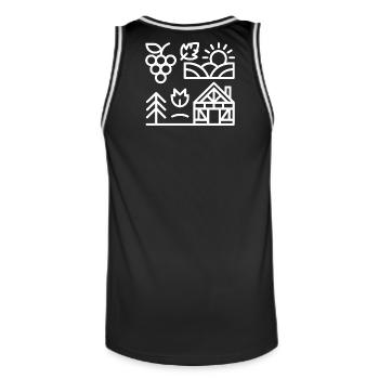 Morning light over vineyard and house - Men's Basketball Jersey - black/white - Back - AI Model Male 185 dark (185cm)