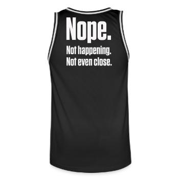 Nein, das passiert nicht, neurodivergente PDA-Stolz - Männer Basketball-Trikot - Schwarz/Weiß - Hinten - AI Model Male 185 dark (185cm)