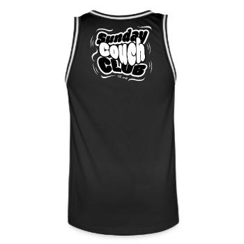 T-shirt Sunday Couch Club, design urbain streetwear - Maillot de basket Homme - noir/blanc - Dos - AI Model Male 185 dark (185cm)