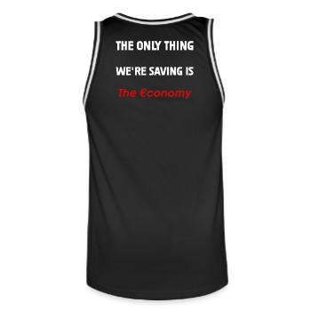 Rettung der Wirtschaft - Männer Basketball-Trikot - Schwarz/Weiß - Hinten - AI Model Male 185 dark (185cm)