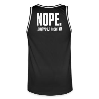 Nein, ich meine es ernst, PDA, neurodivergenter Stolz, - Männer Basketball-Trikot - Schwarz/Weiß - Hinten - AI Model Male 185 dark (185cm)
