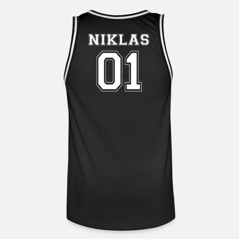 Niklas 01 - édition blanche - Maillot de basket Homme - noir/blanc