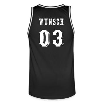 wunsch 03 - Männer Basketball-Trikot - Schwarz/Weiß - Hinten - AI Model Male 185 dark (185cm)