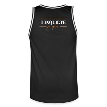T'Inquiète je gère T-shirt motif affirmatif - Maillot de basket Homme - noir/blanc - Dos - AI Model Male 185 dark (185cm)