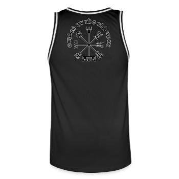Wikinger-Vegvisir-Kompass - Männer Basketball-Trikot - Schwarz/Weiß - Hinten - AI Model Male 185 dark (185cm)