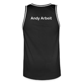 Andy Work - Men's Basketball Jersey - black/white - Back - AI Model Male 185 dark (185cm)