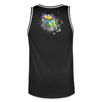 Deux papillons avec nuage de pixels - Maillot de basket Homme - noir/blanc - Dos - AI Model Male 185 dark (185cm)