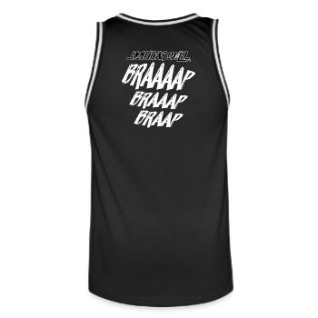 YouHearOnlyBraaaap - Männer Basketball-Trikot - Schwarz/Weiß - Hinten - AI Model Male 185 dark (185cm)