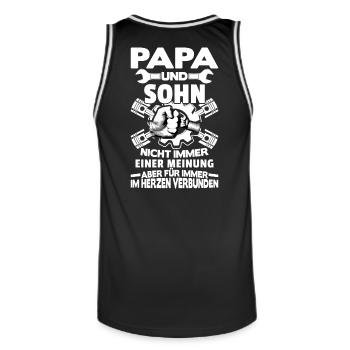 Papa und Sohn - Mechaniker - Männer Basketball-Trikot - Schwarz/Weiß - Hinten - AI Model Male 185 dark (185cm)
