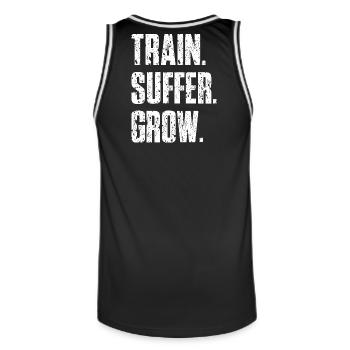 Devise Train Suffer, Grow Grunge - White - Maillot de basket Homme - noir/blanc - Dos - AI Model Male 185 dark (185cm)