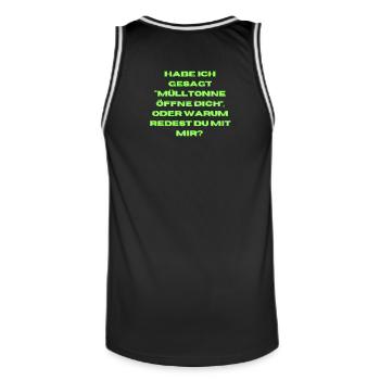 I said "Open the garbage can" - Men's Basketball Jersey - black/white - Back - AI Model Male 185 dark (185cm)