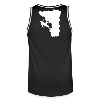 Climber on the ledge - Men's Basketball Jersey - black/white - Back - AI Model Male 185 dark (185cm)
