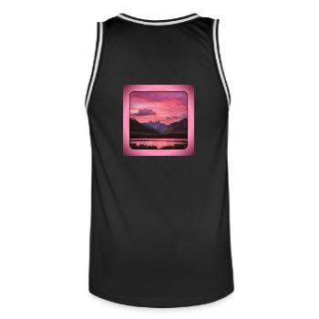 Mountains - Men's Basketball Jersey - black/white - Back - AI Model Male 185 dark (185cm)